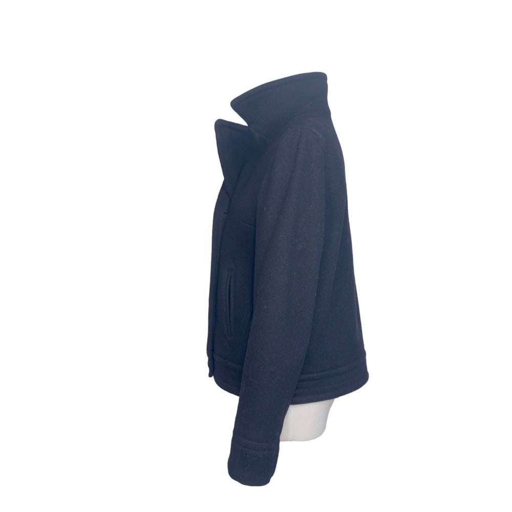 GAP Double Breasted Women's Peacoat Wool Blend Black size Medium EUC - Picture 5 of 9